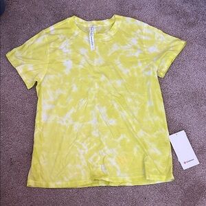 Lululemon Athletica Yellow Tie-Dye Tee
